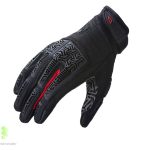 Fekete - piros motoros kesztyű - L